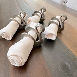 Silver plated swans napkins holders Vintage